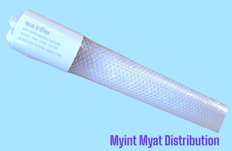 Baton T8 - 4" Tube ငါးကြင်းကွက် ၂ စလင်း ( LED ၄ပေ မီးချောင်း - ဘေးခြုပ်ပါပြီး )