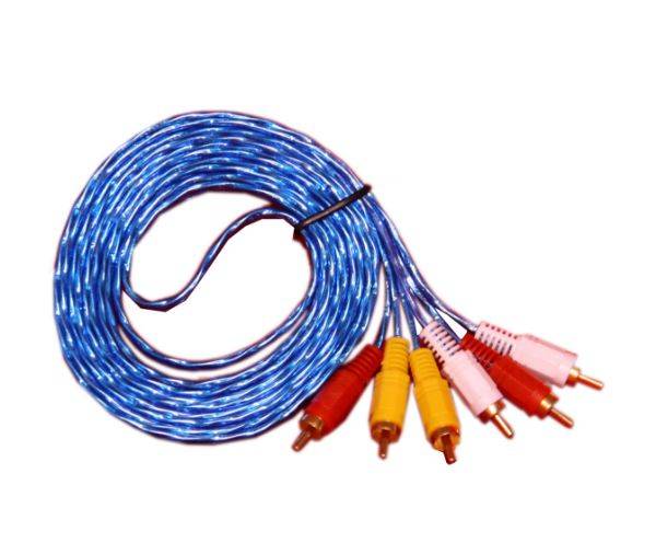 3 to 3 AV Cable - 3 Meter - ၉‌ ပေ အရှည် ( Colour )
