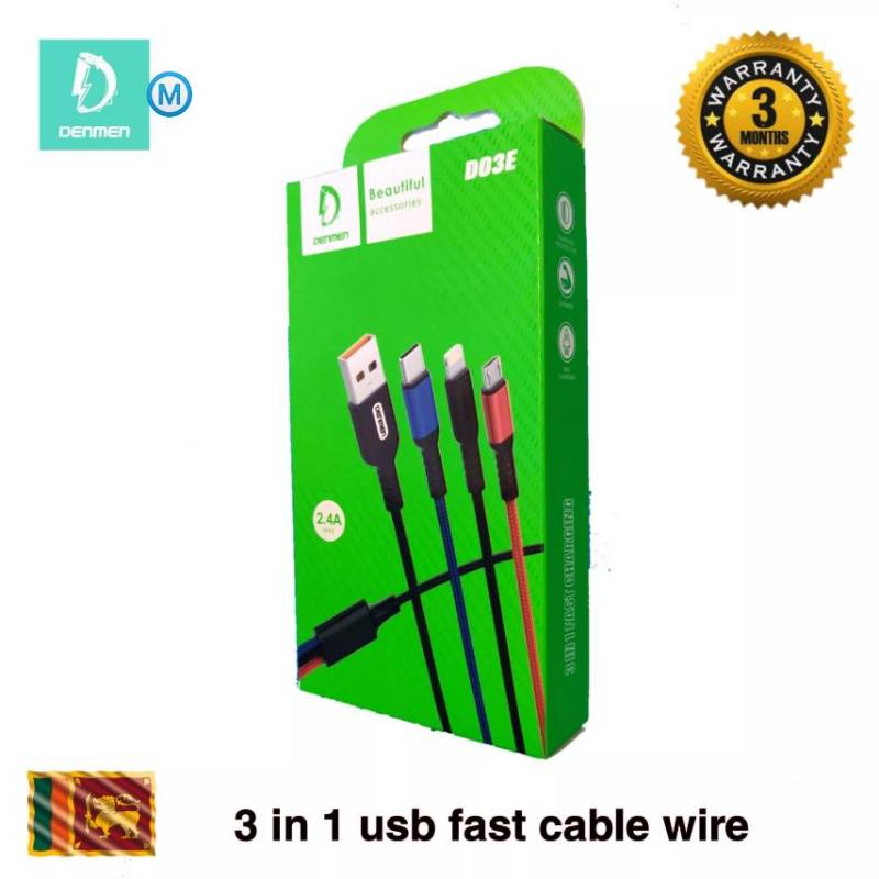 DENMEN D03E 3 In 1 Cable