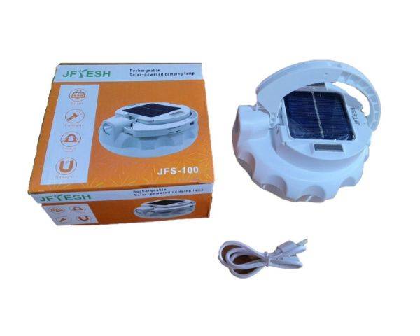 J Fresh 100W Solar အားသွင်းမီးသီး - ဓာတ်ခဲ ၃လုံးပါ