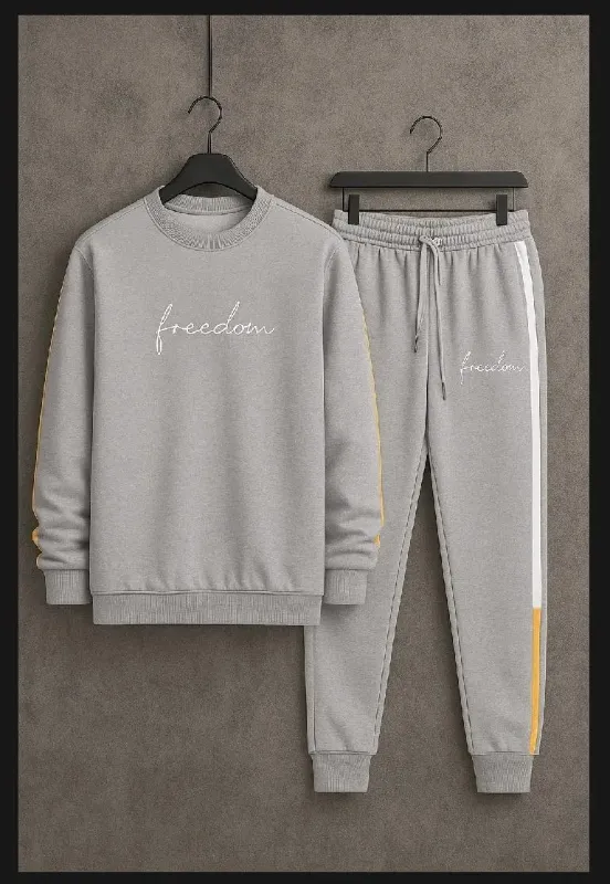 Men's Fleece Printed Sweatshirt Track Suit