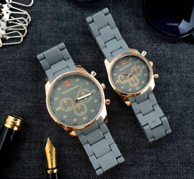 Elegant Couple Watch Set | Matching Men’s & Women’s Wristwatches | Stylish Analog Timepieces for Couples – 2 Pc Gift Set