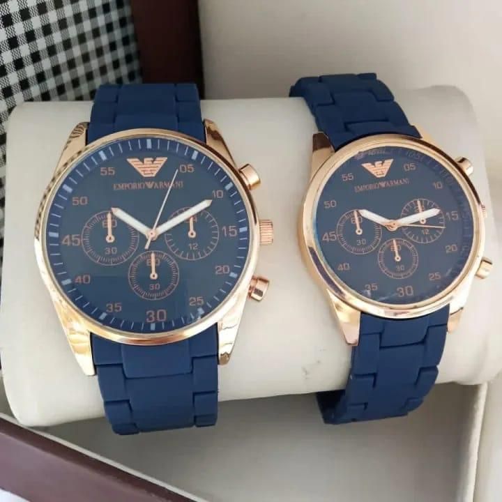 Elegant Couple Watch Set | Matching Men’s & Women’s Wristwatches | Stylish Analog Timepieces for Couples – 2 Pc Gift Set