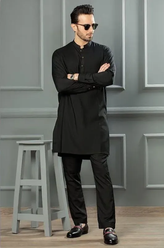Men’s Stitched Wash And Wear Plain Shalwar Kameez