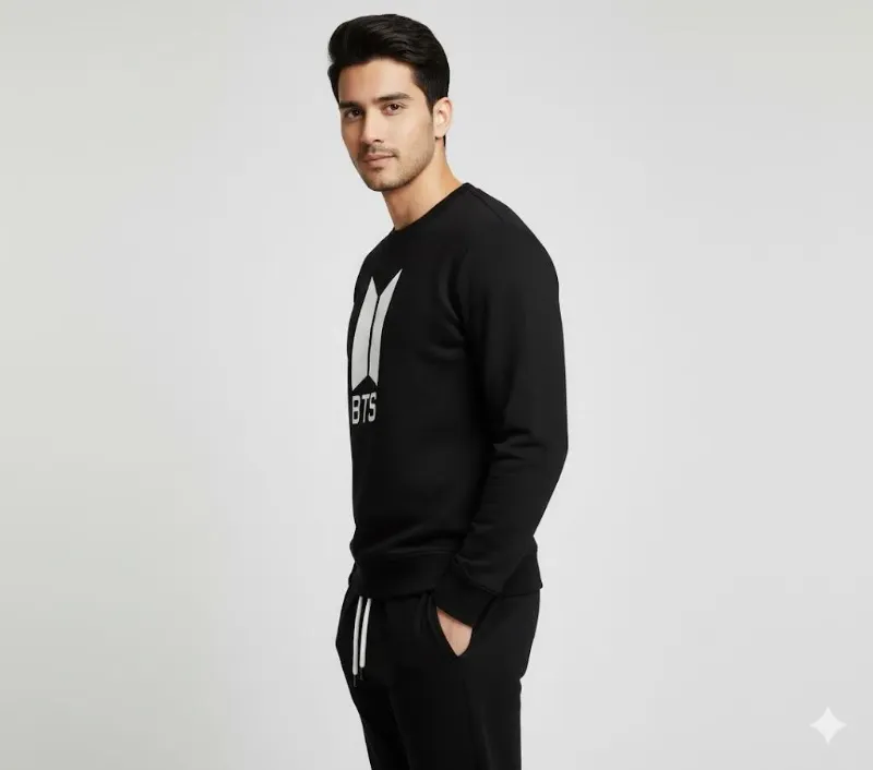 Men's Polyester Printed Sweatshirt Track Suit