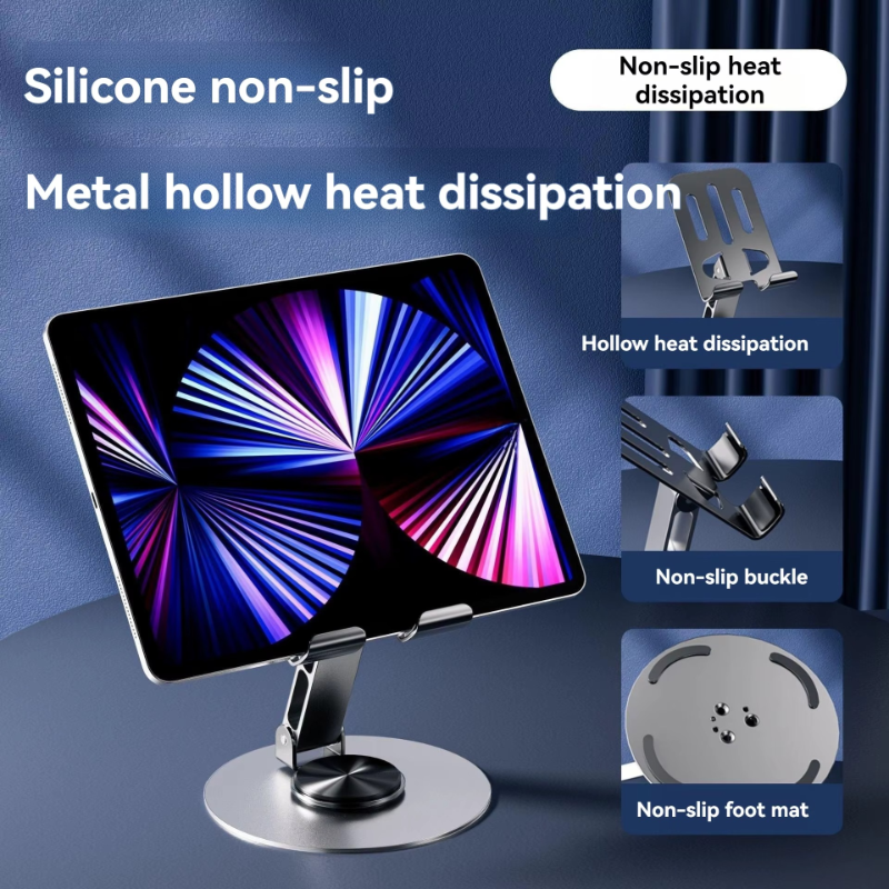 Mobile Stand - Mobile Phone Holder Broadcast Mobile Phone Holder 360 Degree Rotation Adjustment Folding Lazy Tablet Desktop Mobile Phone Holder - Stainless Steel