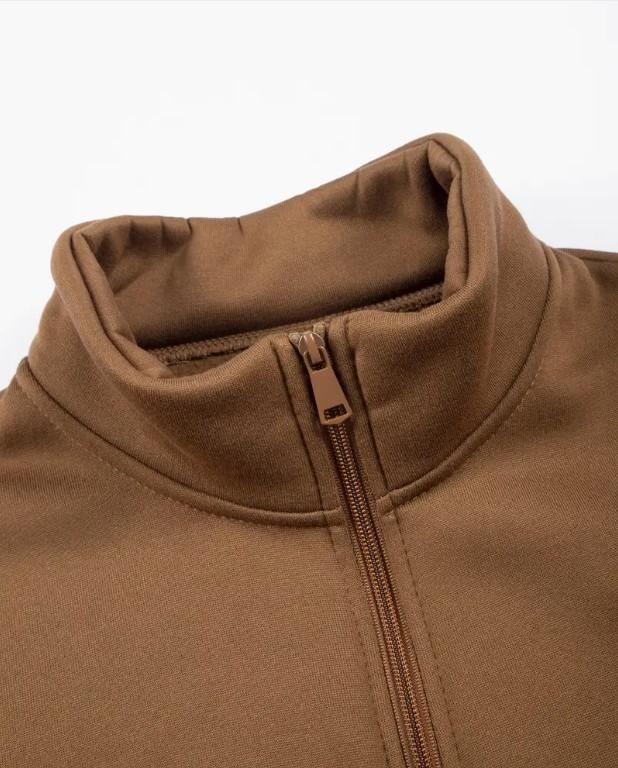 Men's Fleece Plain Zipper Track Suit 1