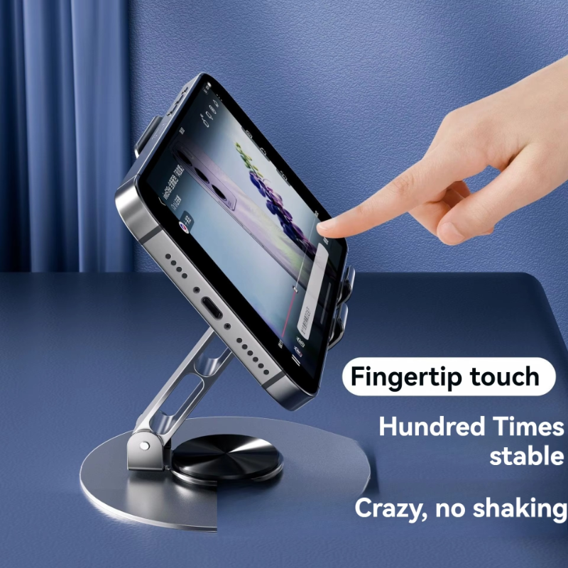 Mobile Stand - Mobile Phone Holder Broadcast Mobile Phone Holder 360 Degree Rotation Adjustment Folding Lazy Tablet Desktop Mobile Phone Holder - Stainless Steel