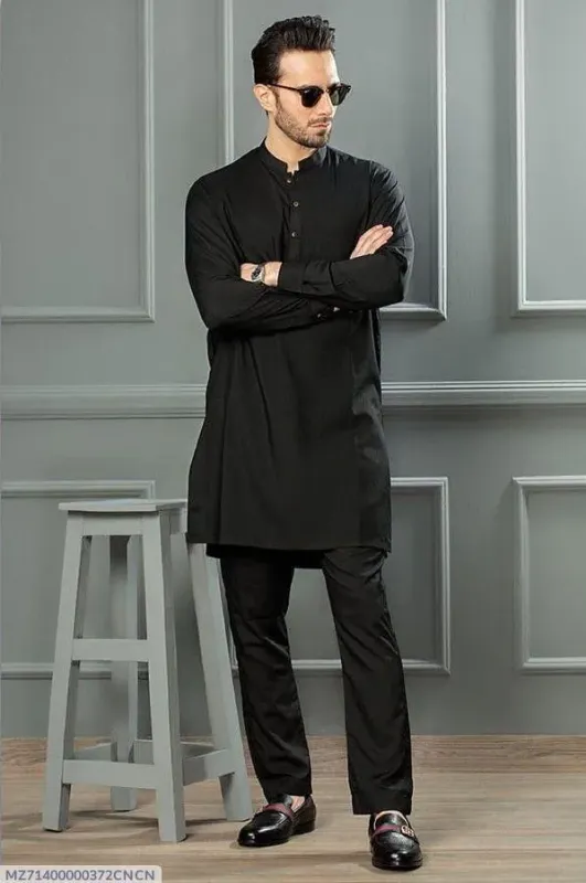 Men’s Stitched Wash And Wear Plain Shalwar Kameez