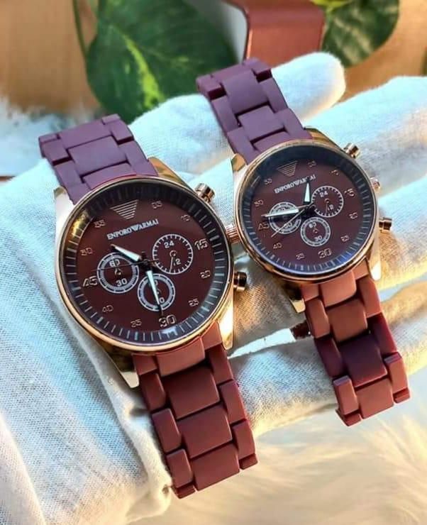 Elegant Couple Watch Set | Matching Men’s & Women’s Wristwatches | Stylish Analog Timepieces for Couples – 2 Pc Gift Set
