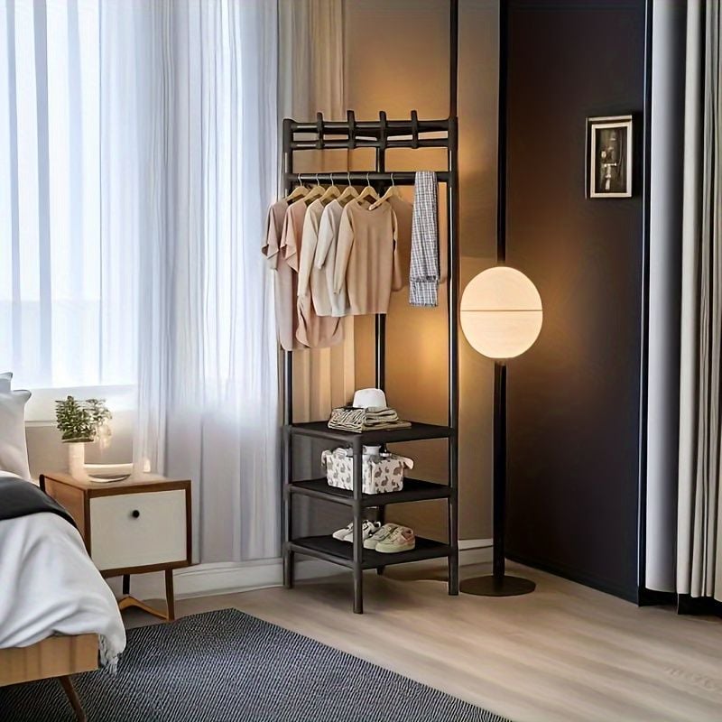 Freestanding metal coat rack organizer