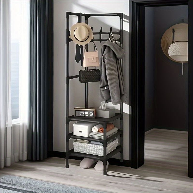 Freestanding metal coat rack organizer