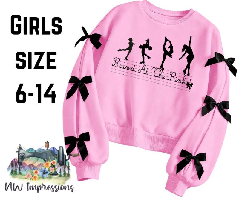 Raised at the Rink Bow Sweatshirt