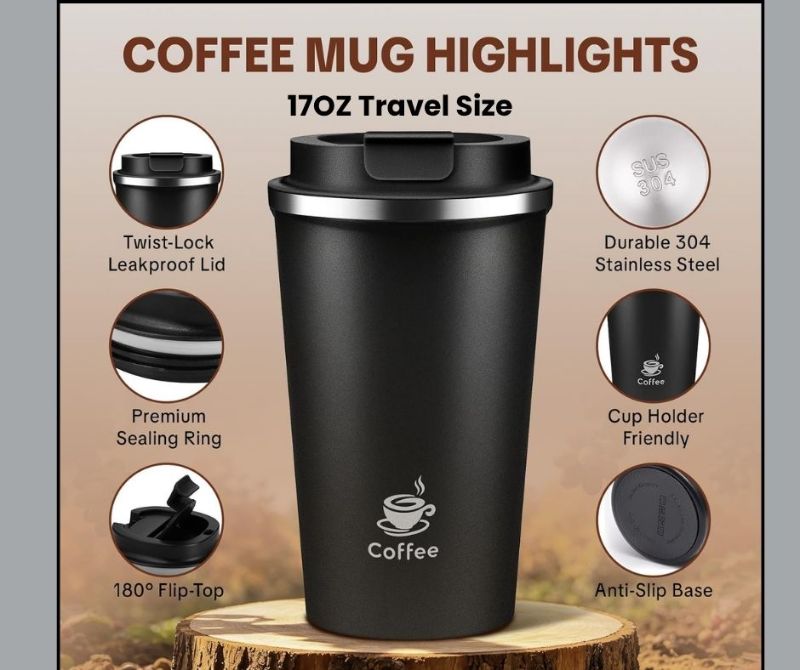 17oz Travel Coffee Mug, Gift