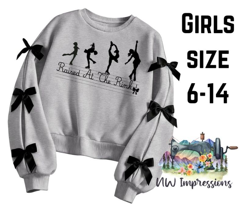 Raised at the Rink Bow Sweatshirt