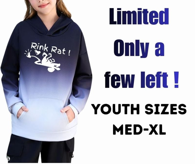Unisex Black Ombre "Rink Rat" Hoodie