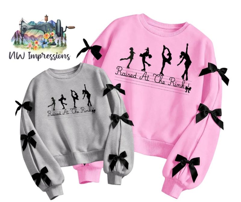 Raised at the Rink Bow Sweatshirt