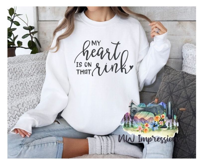 Ladies " My Heart is on that Rink" Sweatshirt
