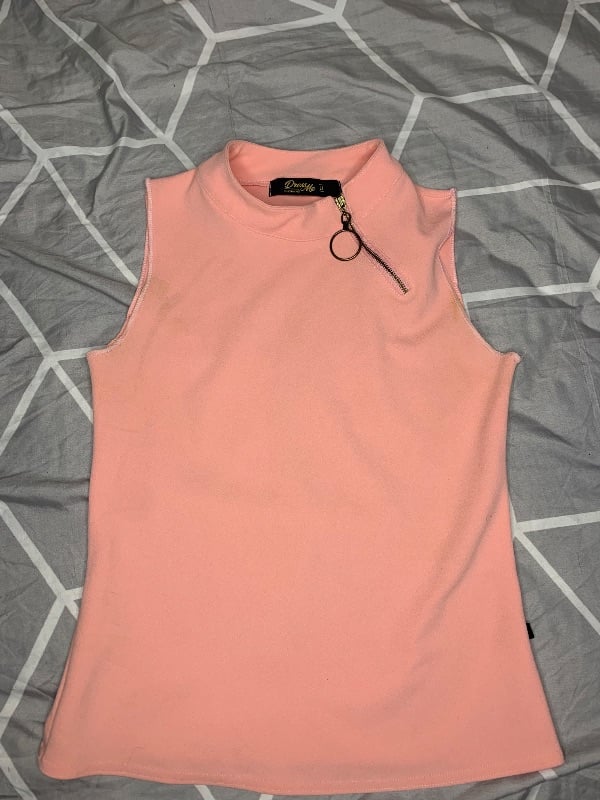 Blusa sin mangas rosada