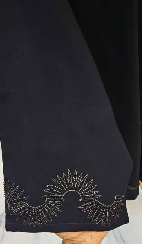 Nidha Luxe Flow Abaya with Subtle Embroidery