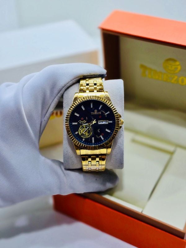 The Versatile: Men’s Two-Tone Business Watch | Timezone Mechanical Aesthetic Day-Date