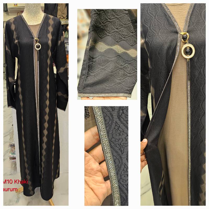 Elegant Black Self Printed Abaya With Comfortable Inner