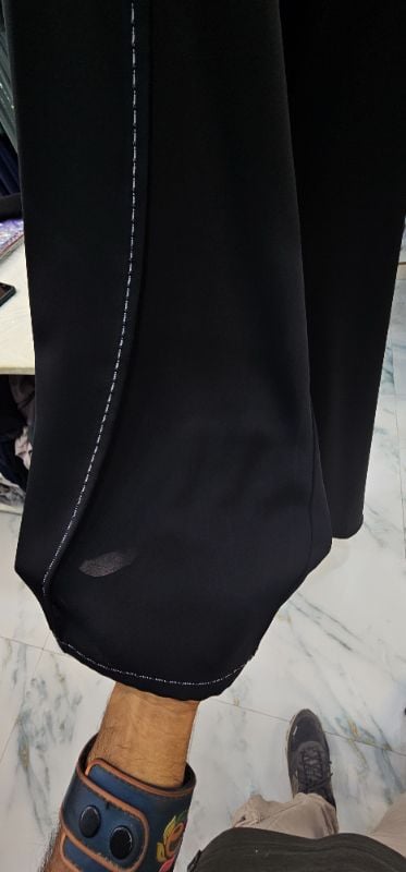 Korean Nidha Black Abaya with Detailed Stitching