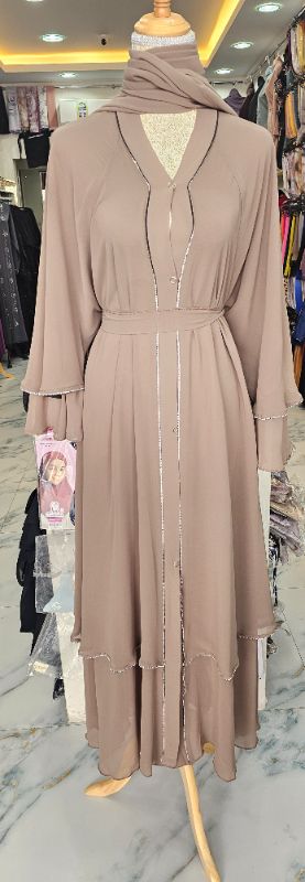 Double Charm Chiffon Flowy Flare Abaya