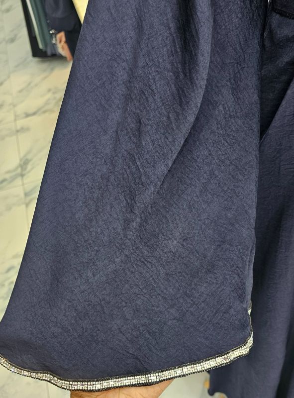 Navy Blue Large Flare Designer Abaya