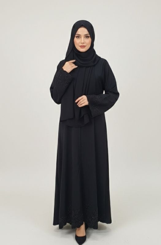 The Noir Petal: Soft Nidha with Beaded Detail