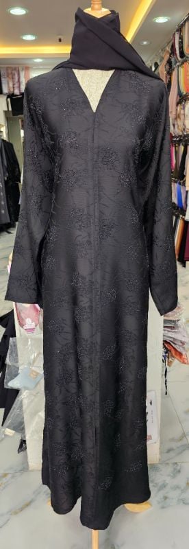 Shadowed Florals:A Black Abaya for All