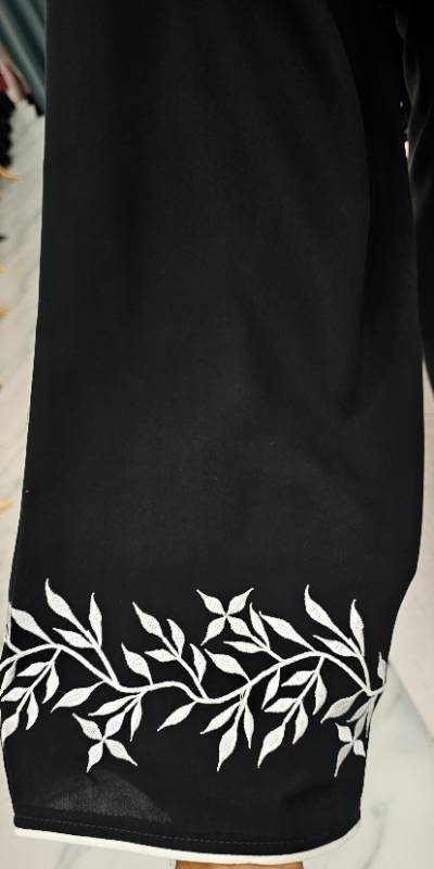 Where Black Meets Beauty:Nida Noir Floral Abaya