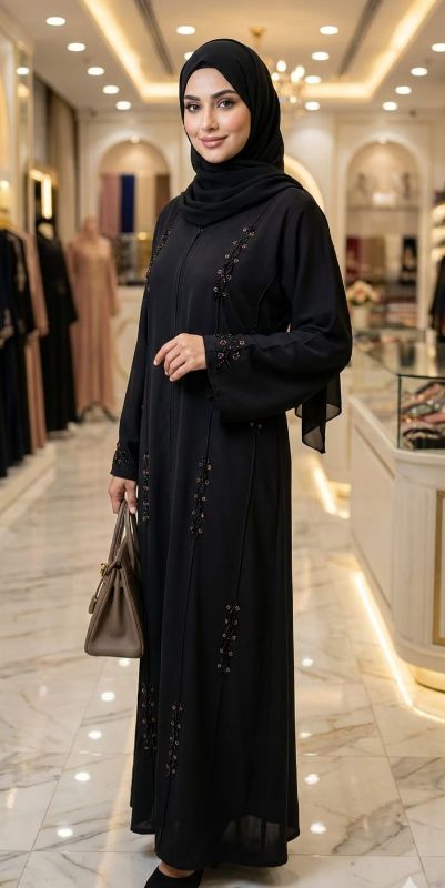 Elite Modest Black Abaya in Premium Zoom Fabric