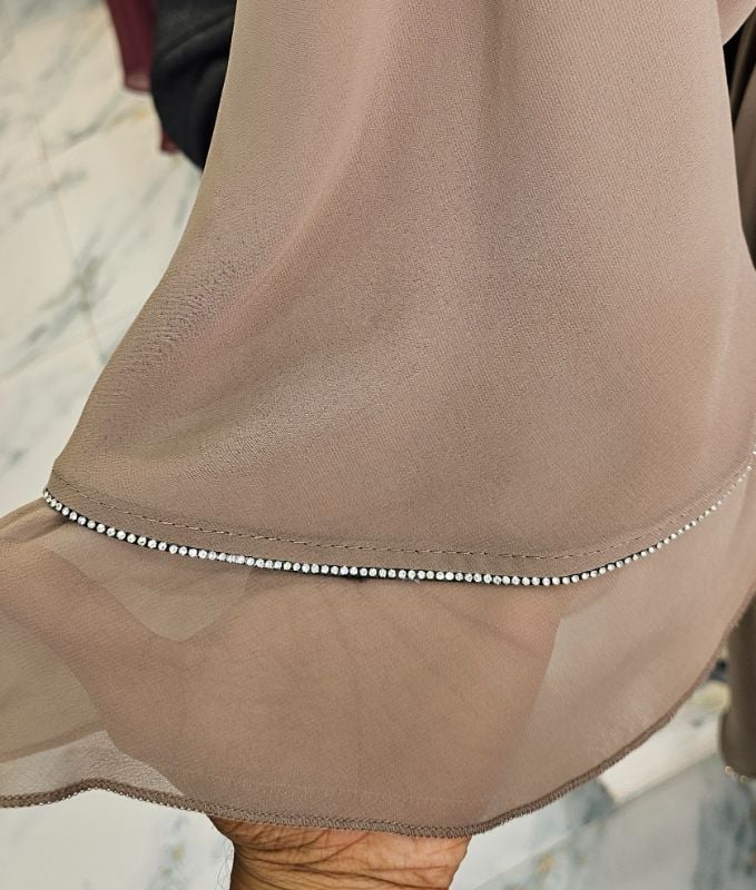 Double Charm Chiffon Flowy Flare Abaya