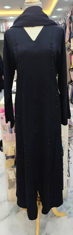 Classic Black Abaya With Touch Of Luxury