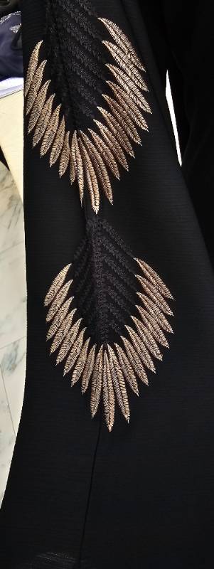 Black Abaya With Gold Adornments