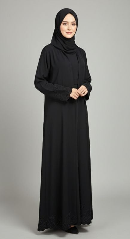 The Noir Petal: Soft Nidha with Beaded Detail