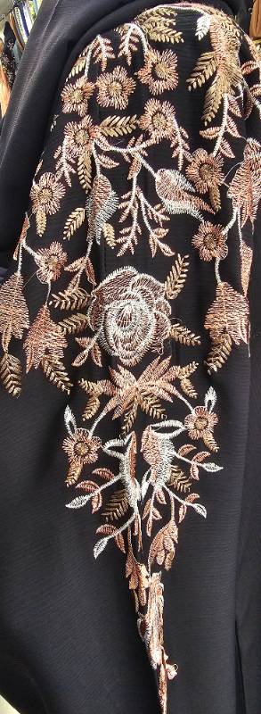 Elegant Embroidery Abaya Pink Floral Embroidery