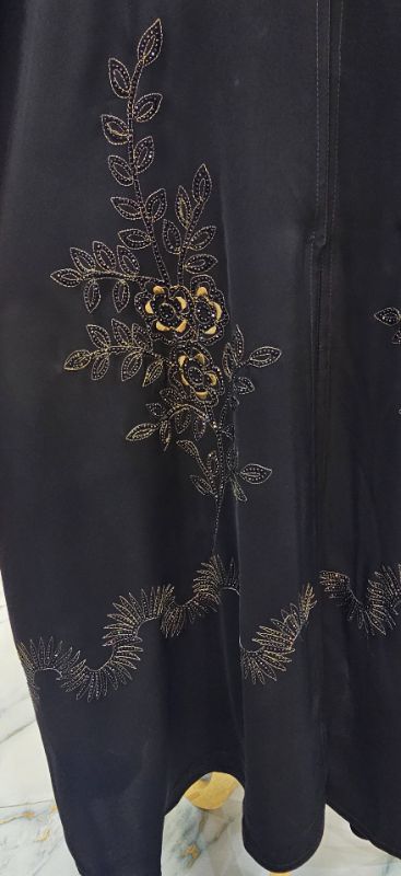 Nidha Luxe Flow Abaya with Subtle Embroidery