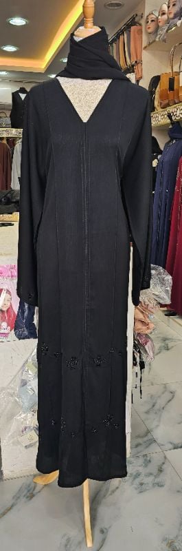 The Pintuck Majesty: Elegant Black Zoom Abaya