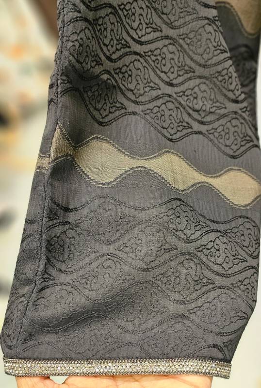 Elegant Black Self Printed Abaya With Comfortable Inner