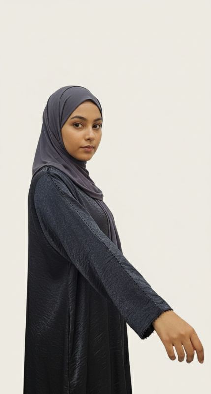 Modest Luxury:Satin Dreams Abaya in Black