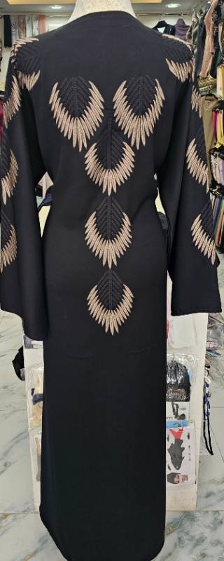 Black Abaya With Gold Adornments