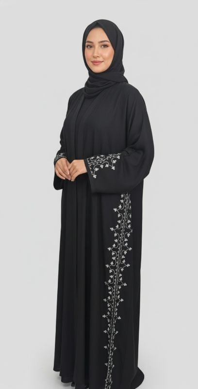Black Nidha Glamour Silver Accents,Black Elegance