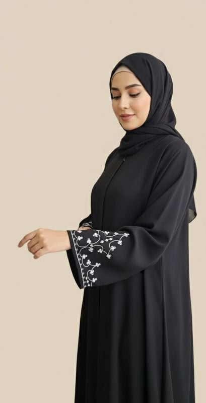 Black Nidha Glamour Silver Accents,Black Elegance
