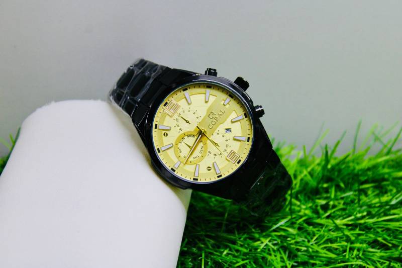 Coral Dynasty-Water Resistant Gents Metal Watch