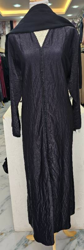 Modest Luxury:Satin Dreams Abaya in Black