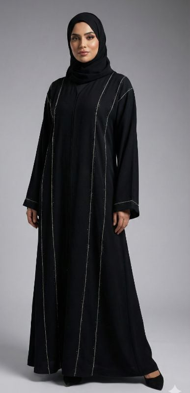 The Celestial: Luxury Nidha Black Abaya