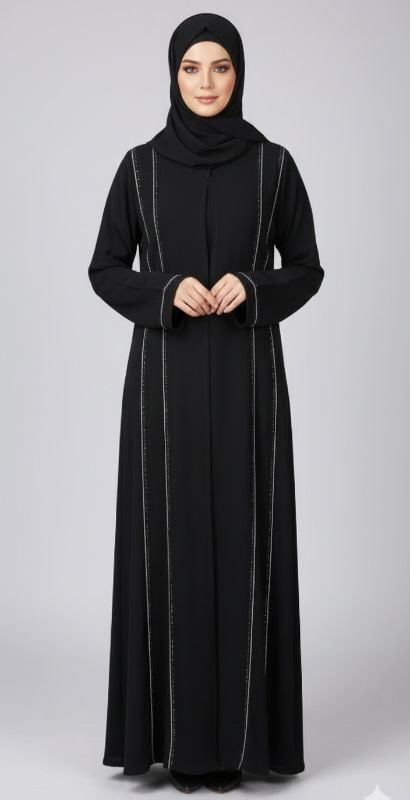 The Celestial: Luxury Nidha Black Abaya