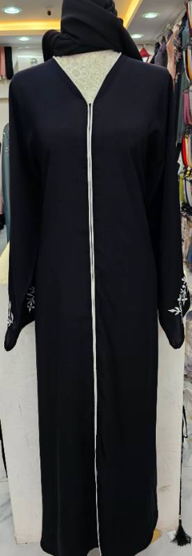 Where Black Meets Beauty:Nida Noir Floral Abaya